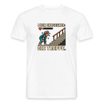 Mein Endgegner: Die Treppe - Männer T-Shirt - Weiß - Vorne - AI Model Male 178 dark (178cm)