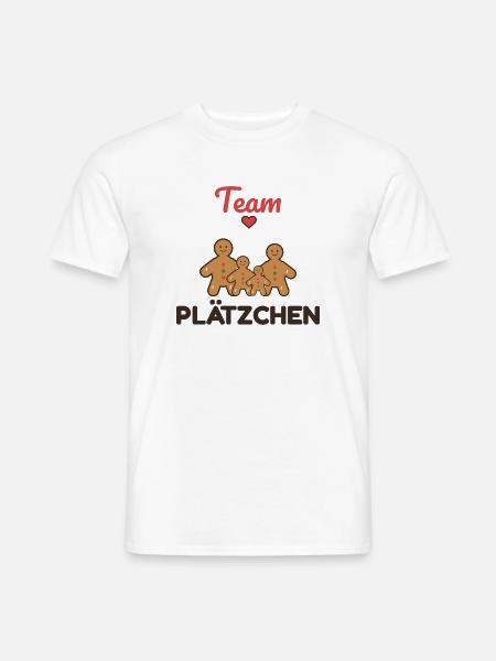 Team Plätzchen – Familien Weihnachtsoutfit - Männer T-Shirt - Weiß