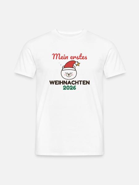 Mein erstes Weihnachten 2026 – Babybody mit Eisbär - Männer T-Shirt - Weiß