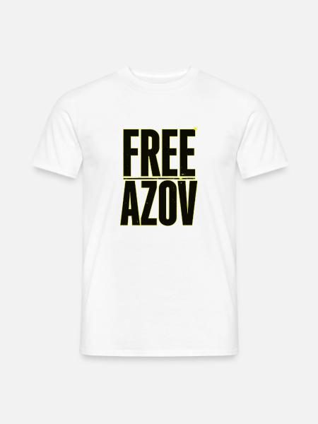 Free Azov – Neon-Block-Typografie - Männer T-Shirt - Weiß