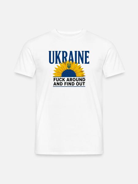Ukraine FAFO Sonnenblume – Kühne Aussage - Männer T-Shirt - Weiß
