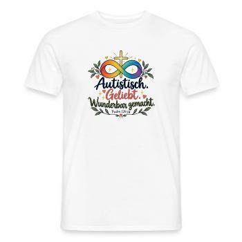 Autistisch Geliebt Infinity Kreuz - Männer T-Shirt - Weiß - Vorne - AI Model Male 178 dark (178cm)