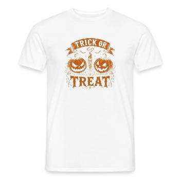 Süßes-oder-Saures-Kürbiswappen Halloween - Männer T-Shirt - Weiß - Vorne - AI Model Male 178 dark (178cm)