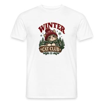 Winter Cat Club Gemütliche Katze - Männer T-Shirt - Weiß - Vorne - AI Model Male 178 dark (178cm)