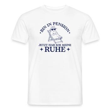 Pension hab ich meine Ruhe Pensionärin Schaf - Männer T-Shirt - Weiß - Vorne - AI Model Male 178 dark (178cm)
