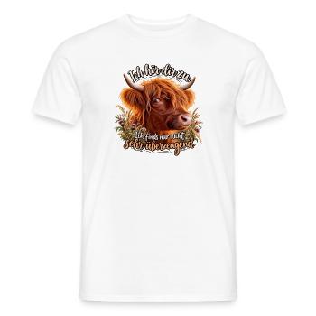 Highland Kuh Zuhören Spruch - Männer T-Shirt - Weiß - Vorne - AI Model Male 178 dark (178cm)