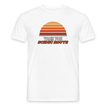 Take the Scenic Route – Retro Sonnenuntergang - Männer T-Shirt - Weiß - Vorne - AI Model Male 178 dark (178cm)