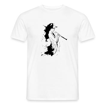 Zeichnung Flötistin - Männer T-Shirt - Weiß - Vorne - AI Model Male 178 dark (178cm)