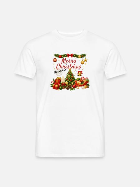 Helles und traditionelles Weihnachten - Männer T-Shirt - Weiß