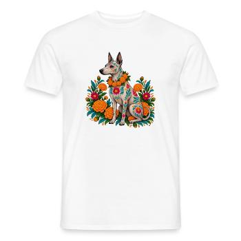 Dia De Los Muertos Hundeskelett Sugarskull - Männer T-Shirt - Weiß - Vorne - AI Model Male 178 dark (178cm)