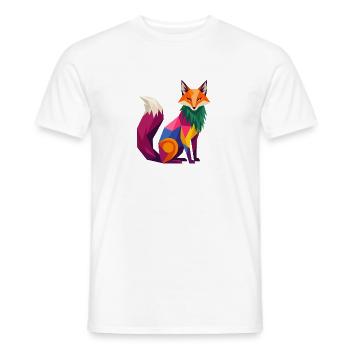 Bunter Fuchs Geometrisch Low Poly Wald T-Shirt - Männer T-Shirt - Weiß - Vorne - AI Model Male 178 dark (178cm)
