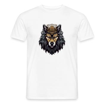 Wolf Kopf mit Krone - Männer T-Shirt - Weiß - Vorne - AI Model Male 178 dark (178cm)