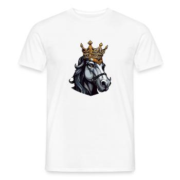 Pferd Kopf mit Krone - Männer T-Shirt - Weiß - Vorne - AI Model Male 178 dark (178cm)