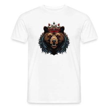 Bär Kopf mit Krone - Männer T-Shirt - Weiß - Vorne - AI Model Male 178 dark (178cm)