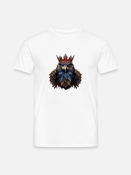 Adler Kopf mit Krone - Männer T-Shirt - Weiß