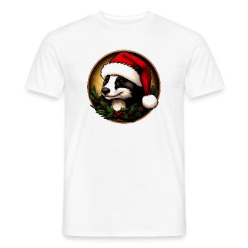 Dachse Weihnachten / Weihnachtsmann Marder - Männer T-Shirt - Weiß - Vorne - AI Model Male 178 dark (178cm)
