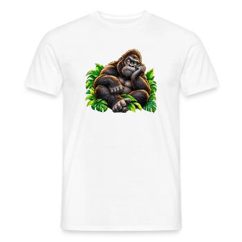 Loungegorilla im Dschungel - Männer T-Shirt - Weiß - Vorne - AI Model Male 178 dark (178cm)