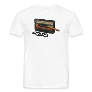 Liebhaber von 90er 80er Retro-Kassettenmusik - Männer T-Shirt - Weiß - Vorne - AI Model Male 178 dark (178cm)