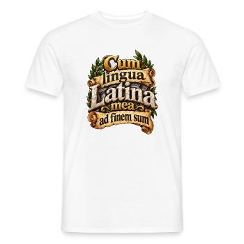 Cum Lingua Latina Schriftkunst - Männer T-Shirt - Weiß - Vorne - AI Model Male 178 dark (178cm)