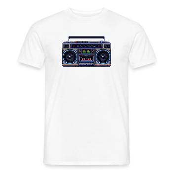 Pixel-Art Ghetto Blaster - Männer T-Shirt - Weiß - Vorne - AI Model Male 178 dark (178cm)