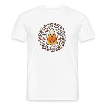 Candy Halloween-Geist - Männer T-Shirt - Weiß - Vorne - AI Model Male 178 dark (178cm)