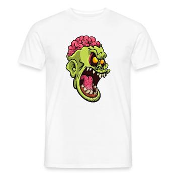 Wütender Gehirn-Zombiekopf - Männer T-Shirt - Weiß - Vorne - AI Model Male 178 dark (178cm)