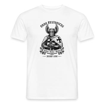 Deutschritter Schwert HEMA Ritter Rüstung Kreuz - Männer T-Shirt - Weiß - Vorne - AI Model Male 178 dark (178cm)