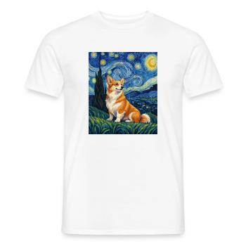 Corgi Sternennacht – lustiger walisischer Corgi-Hundeliebhaber - Männer T-Shirt - Weiß - Vorne - AI Model Male 178 dark (178cm)