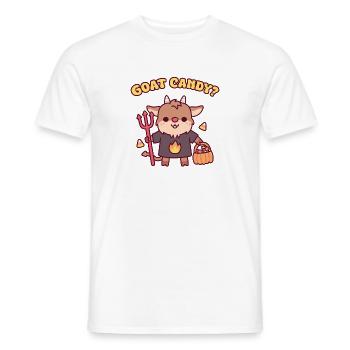 Süßer Teufelsziegen-Süßes-oder-Saures-Witz – Wortspiel mit Ziegenbonbons - Männer T-Shirt - Weiß - Vorne - AI Model Male 178 dark (178cm)