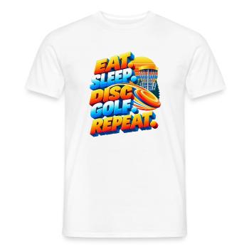 Eat. Sleep. Disc Golf. Repeat. - Männer T-Shirt - Weiß - Vorne - AI Model Male 178 dark (178cm)
