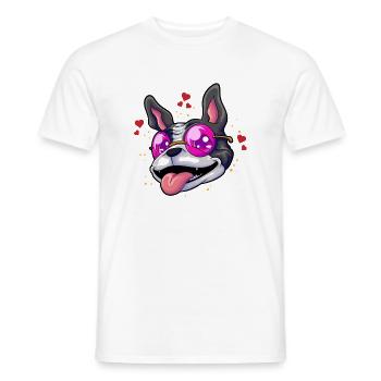 Boston Terrier Brille Humor - Männer T-Shirt - Weiß - Vorne - AI Model Male 178 dark (178cm)