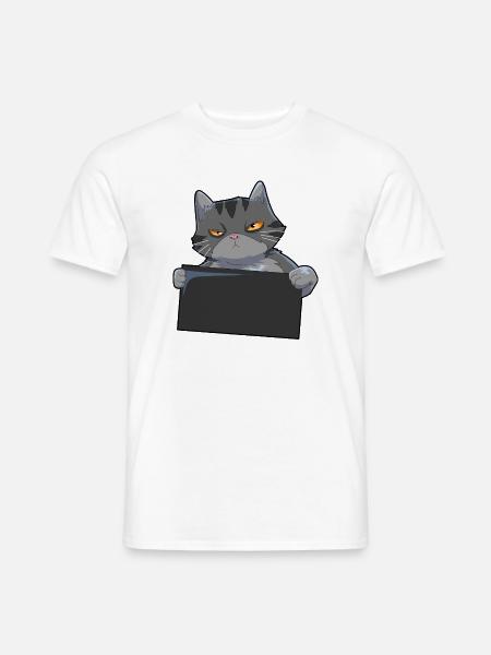 Katze Humor - Männer T-Shirt - Weiß