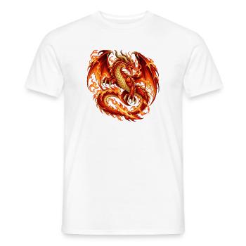 Inferno-Feuerdrache - Männer T-Shirt - Weiß - Vorne - AI Model Male 178 dark (178cm)