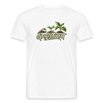 Gartenliebe Line Art Geschenk für Gärtner - Männer T-Shirt - Weiß - Vorne - AI Model Male 178 dark (178cm)