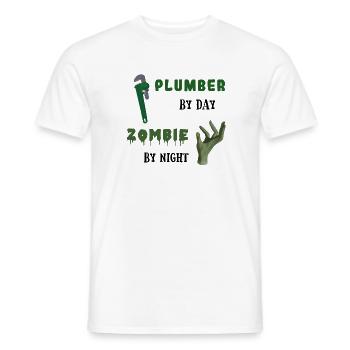 Plumber by day Zombie by night - Rohrzange - Männer T-Shirt - Weiß - Vorne - AI Model Male 178 dark (178cm)
