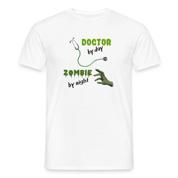 Doctor by day Zombie by night - Stethoskop - Männer T-Shirt - Weiß - Vorne - AI Model Male 178 dark (178cm)