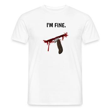 I'm fine - Messer mit Blutspritzern - Männer T-Shirt - Weiß - Vorne - AI Model Male 178 dark (178cm)