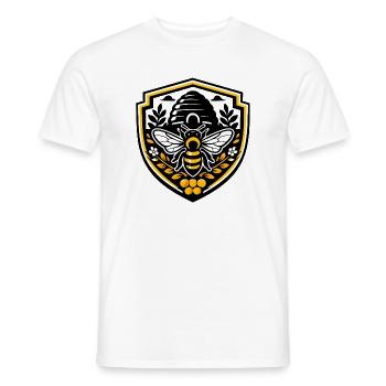 Bienenemblem Schild - Männer T-Shirt - Weiß - Vorne - AI Model Male 178 dark (178cm)