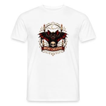 Nachtkreatur mit Fledermaus und Schädel - Männer T-Shirt - Weiß - Vorne - AI Model Male 178 dark (178cm)