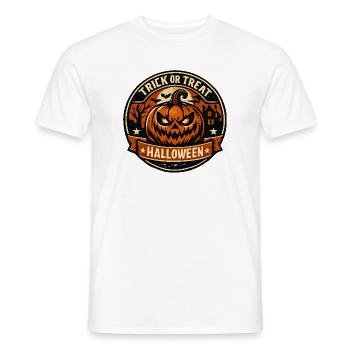 Halloween Kürbisbadge Trick or Treat - Männer T-Shirt - Weiß - Vorne - AI Model Male 178 dark (178cm)