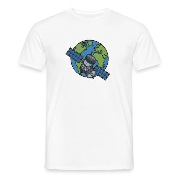 Satellit Orbit Erde Weltraum Sci-Fi Vektor Shirt - Männer T-Shirt - Weiß - Vorne - AI Model Male 178 dark (178cm)
