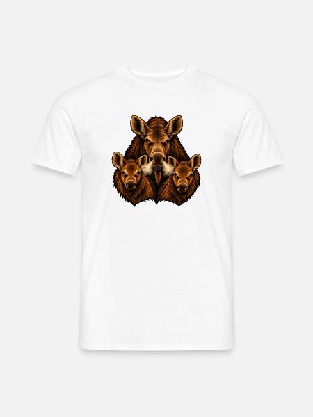 Elch, Kuh und Kälber - Männer T-Shirt - Weiß