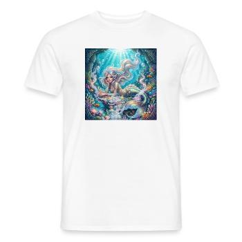 Korallenmeerjungfrau unter Gezeiten - Männer T-Shirt - Weiß - Vorne - AI Model Male 178 dark (178cm)