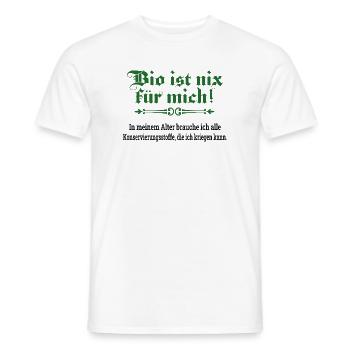 Bio ist nix für mich - Männer T-Shirt - Weiß - Vorne - AI Model Male 178 dark (178cm)