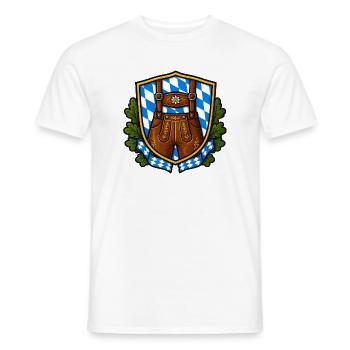 Bayerisches Lederhosen Wappen - Männer T-Shirt - Weiß - Vorne - AI Model Male 178 dark (178cm)