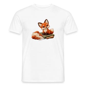 Filzfuchs-Basteltisch - Männer T-Shirt - Weiß - Vorne - AI Model Male 178 dark (178cm)