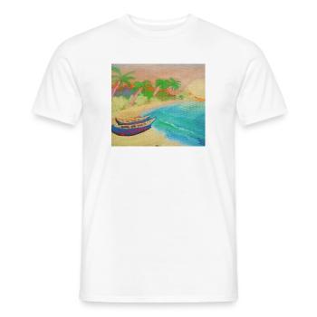 Insellandschaftsstrand und heißer Sand - Männer T-Shirt - Weiß - Vorne - AI Model Male 178 dark (178cm)