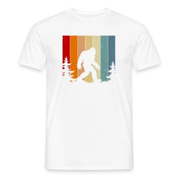 Retro Sunset Bigfoot Vintage Yeti Forest Trees - Männer T-Shirt - Weiß - Vorne - AI Model Male 178 dark (178cm)