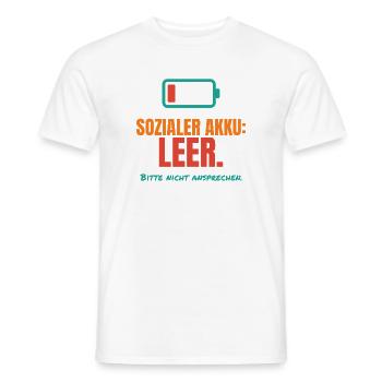 Sozialer Akku leer – Introvertiert Spruch - Männer T-Shirt - Weiß - Vorne - AI Model Male 178 dark (178cm)