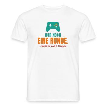 Nur noch eine Runde – Gamer Spruch - Männer T-Shirt - Weiß - Vorne - AI Model Male 178 dark (178cm)